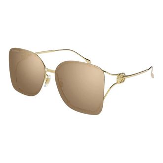 Gucci Sunglasses, female, Yellow, Size: 60 MM Square Frame Sunglasses