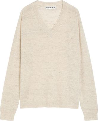 Our Legacy Rue Fine-knit Linen-blend Jumper - Ivory - 52 (IT52 / XL)