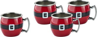 Godinger Set Of 4 Santa Belt Moscow Mule