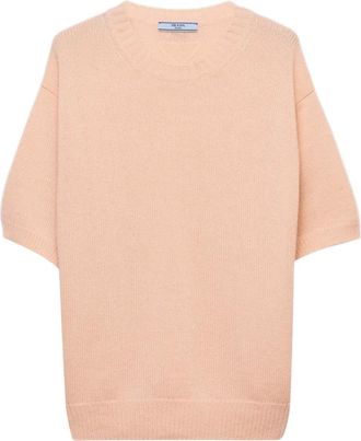 Prada Trui met ronde hals en korte mouwen - Roze