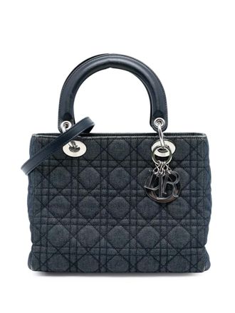 Dior 2005 Medium Denim Cannage Lady Dior satchel - women - Denim - One Size - Blue