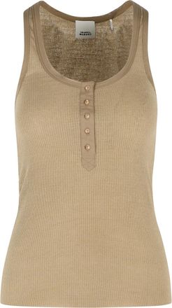 Isabel Marant Geripptes Tanktop Helma von Isabel Marant aus Seidenjersey Light Bronze