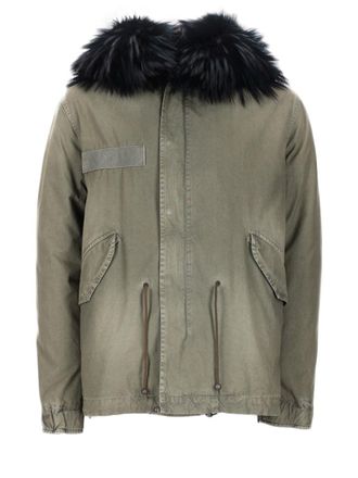 Mr & Mrs Italy Parka with Graphic Vintage Gas Pump Print