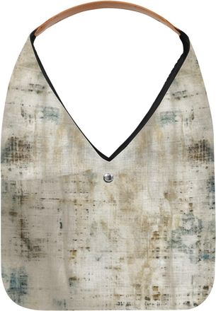 Generic White Vintage Mottled Texture Reusable Lightweight Grocery Bags - Foldable Into Compact Pouch, Washable & Sturdy, Multipurpose for Shopping and Travel