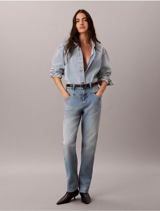 Calvin Klein Jeans Calvin Klein Womens High Rise Straight Jeans - Blue - 26W x 29L