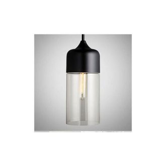 OEM Suspension Cilindrica Vidrio - 13 X 33 Cm - Cord&oacute;n Ajustable 100 Cm - Base E27 - Para Comedor Oficina Dormitorio Sal&oacute;n Caf&eacute; - 1 Unidad