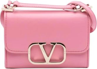 Valentino Pre-owned Cross Body Bags, female, Pink, Size: ONE SIZE Pre-owned Vintage Leather Crossbody Bag