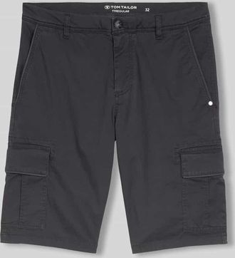 Tom Tailor Regular Fit Cargoshorts aus Baumwoll-Mix in Dunkelgrau, Gr&ouml;&szlig;e 30
