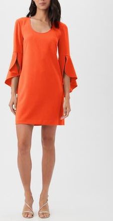 Trina Turk Barbette Ruffle Sleeve Shift Dress in Ferry Red at Nordstrom Rack, Size 10