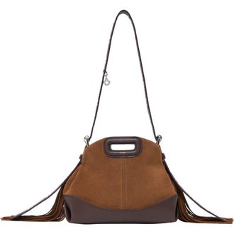 Maje Leather and suede Miss M Mini bag in Camel/brown at Nordstrom, Size Medium
