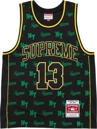 SUPREME x Mitchell & Ness SS26 Monogram Basketball Jersey Black SUP-SS26-220-BLK