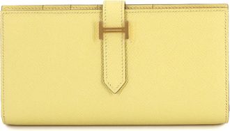 Herm&egrave;s Yellow Epsom Leather Bill Wallet (Bi-Fold) (Pre-Owned)