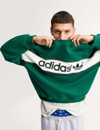 adidas Originals Adisignature ny felpa girocollo verde scuro