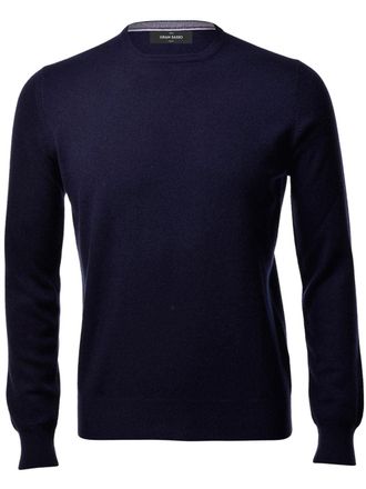 Gran Sasso Cashmere Crew Neck Sweater With Ribbed Details