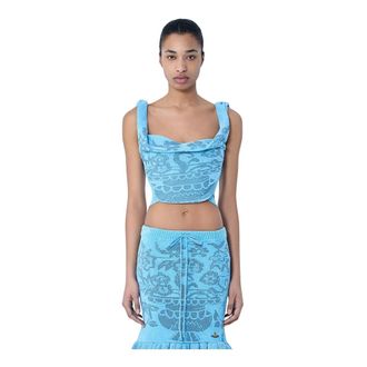 Vivienne Westwood Sleeveless Tops, female, Blue, Size: M Julia Bodice Top