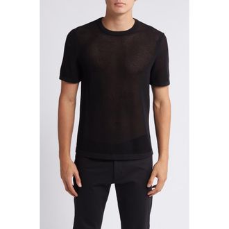 Theory Cairn Open Stitch Cotton Blend Sweater in Black at Nordstrom Rack, Size Small