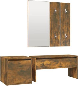 vidaXL Vidaxl - Set de muebles de recibidor madera contrachapada roble ahumado
