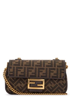 Fendi Brown Baguette mini shoulder bag