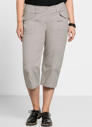 Sheego 3/4-Hose SHEEGO, Damen, Gr. 54, Normalgr&ouml;ssen, beige, 97% Baumwolle, 3% Elasthan, unifarben, Hosen 3/4-Hose