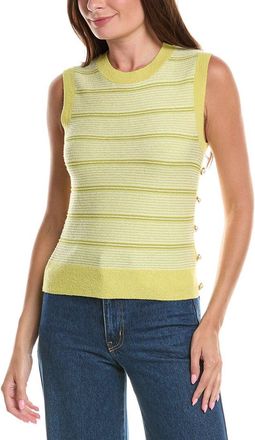 St. John Wool-Blend Side Placket Tank Top