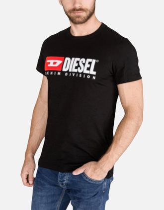 Diesel Mens DIESEL T DIEGO DIVISION Mens T Shirt Short Sleeve Tee Casual Cotton Summer Top - Black - Size: 38
