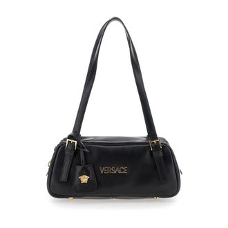 Versace Black Lamb Leather Shoulder Bag