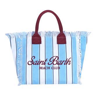 MC2 Saint Barth Tote Bags, female, Blue, Size: ONE SIZE Borsa Vanity a righe