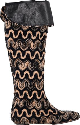 Missoni Wave Print Knee-High Boots in Multicolor Canvas