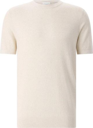 Profuomo Cotton-Linen Knit T-Shirt - Heren - T-shirts - Bruin - S - Katoen - Tops