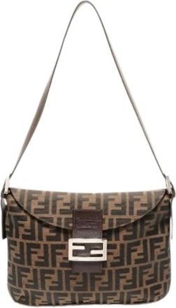 Fendi Pre-owned Shoulder Bags, female, Brown, Size: ONE SIZE Pre-owned Zucca Shoulder Bag