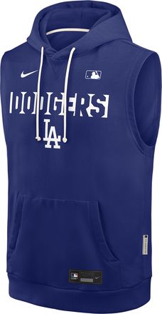 Nike Los Angeles Dodgers Authentic Collection Standard Issue Nike Mens Dri-FIT MLB Sleeveless Pullover Hoodie in Blue | 03B447XLD-4T2