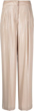 PESERICO pleat-detailing palazzo trousers - women - Polyester/Polyurethane/Polyester - 40 - Neutrals