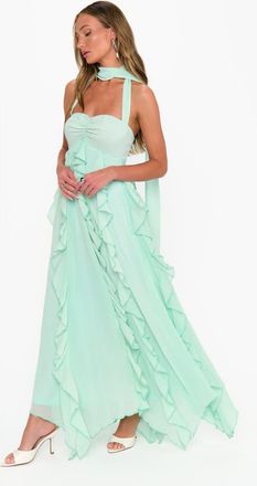 Show me your Mumu Gemma Ruffle Maxi Dress in Jelly Mint at Nordstrom, Size X-Large