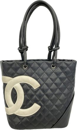 Chanel Black Leather Tote Bag (Pre-Owned)