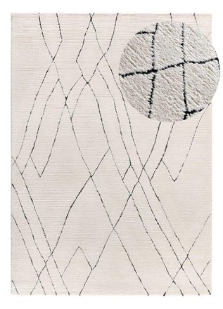 Atticgo Alfombra con relieve bereber blanco/negro 120x170 cm