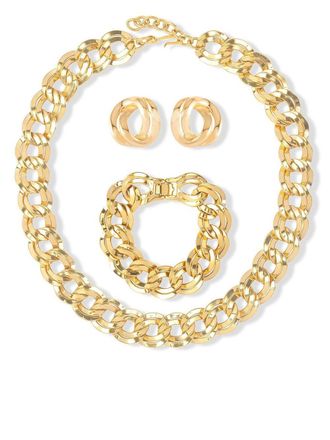 Monet Jewelry 1980s necklace, bracelet and earrings set - women - 22kt Gold Plated Brass - One Size