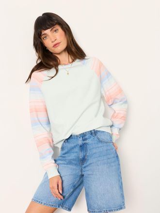 Fat Face FatFace Light Blue Homespun Stripe Crew Sweat