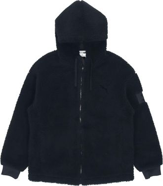 Puma lambs wool hooded Stay Warm Windproof logo Jacket Black 535066-01