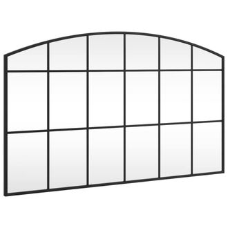 Berkfield Home Wall Mirror Black 100x60 cm Arch Iron