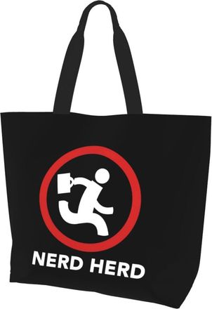 AOOEDM Join The Nerd Herd Ladies Canvas Tote Reusable Shopping Bag