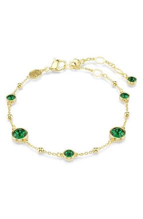 Swarovski Imber Crystal Station Bracelet in Gold/Green at Nordstrom