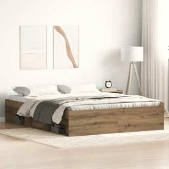 Berkfield Home Bed Frame without Mattress Artisan Oak 150x200 cm Engineered Wood in Brown