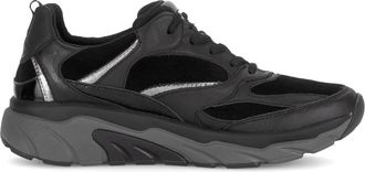Gabor Rollende wandelsneaker - Zwart - Dames - Sneakers - Zwart - 37 1/2 EU - Leer - Schoenen