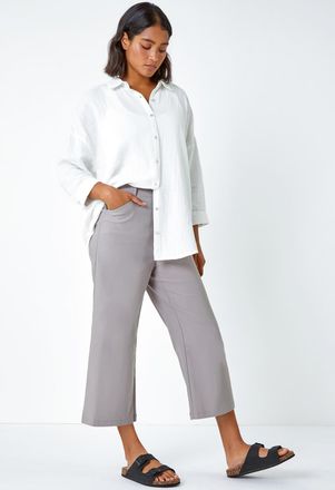 Roman Cropped Stretch Culotte