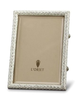 L'OBJET Cornice Rectangular Pave (20cm x 25cm) - Argento