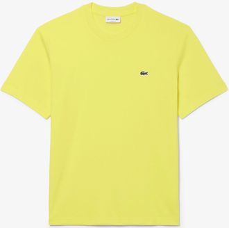 Lacoste Heren Lacoste Katoenen-T-shirt in Geel