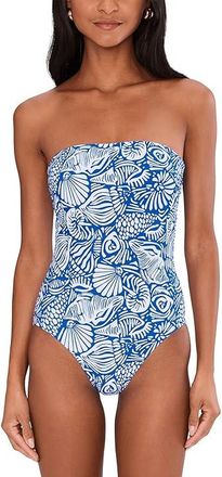 Seafolly C Shells DD Bandeau One Piece Womens Swimsuits One Piece Sapphire : AUS 16 (US Womens 12), Nylon/Spandex