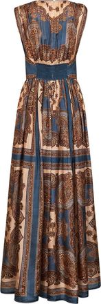 Zimmermann Womens Maxi Dress Mahon Paisley Silk Multicolour