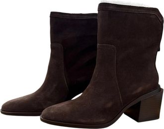 Vince Camuto Womens Vince Camuto Kortimy Boots Brown Suede Block Heel Bootie HAWK1059