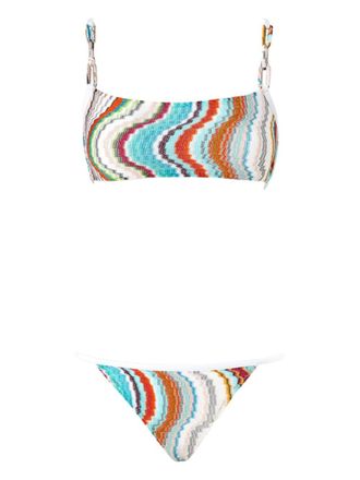 Missoni Bikini met zigzag gebreide - Blauw